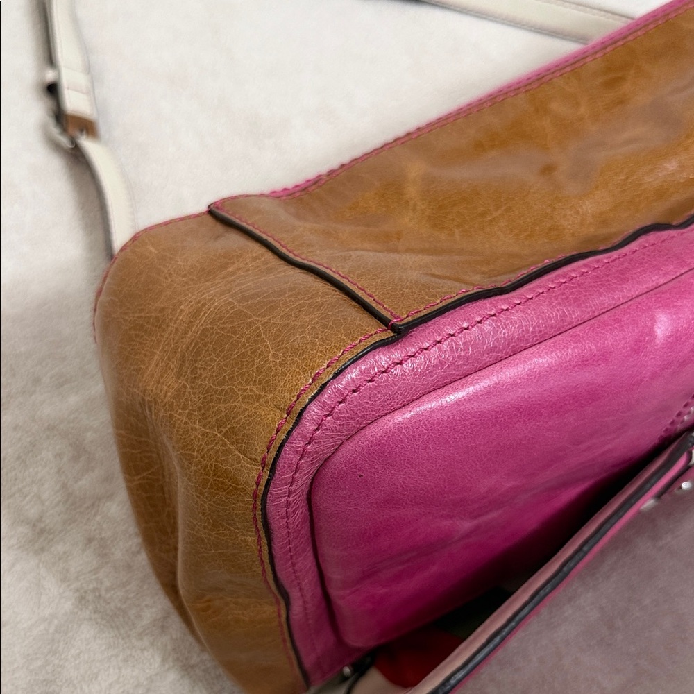 Coach Two-Tone Pink and Brown Shoulder Bag with Silver Hardware $100 or B/0 - Picture 8 of 17